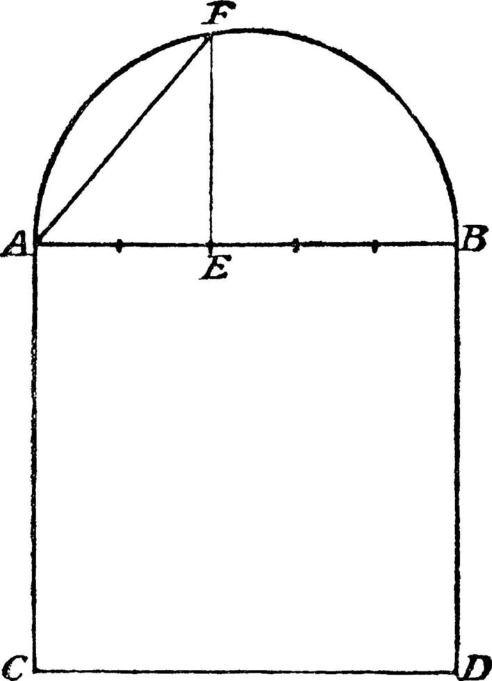 Proportional Square, vintage illustration. vector