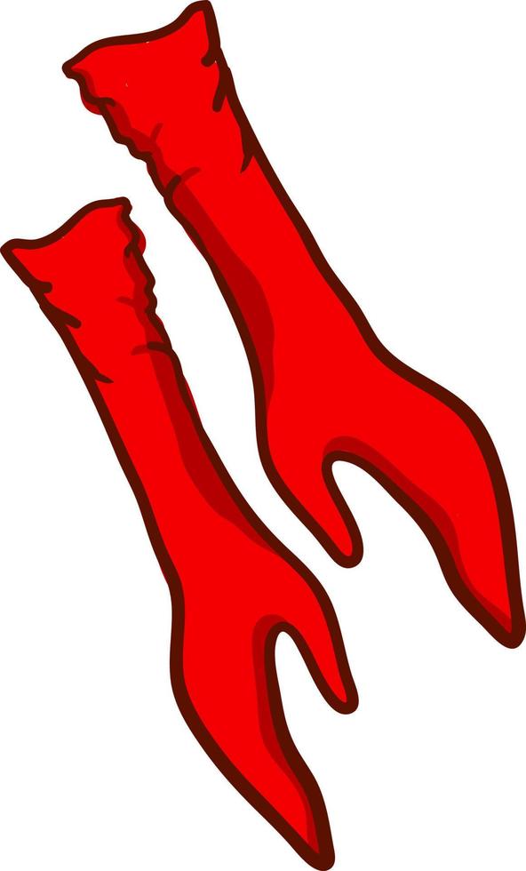 Red woman gloves, illustration, vector on white background.