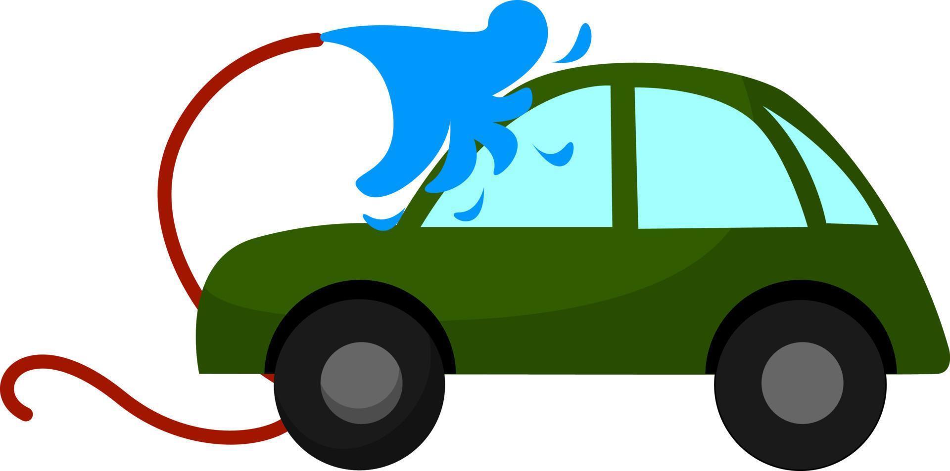 Car washing, illustration, vector on white background.