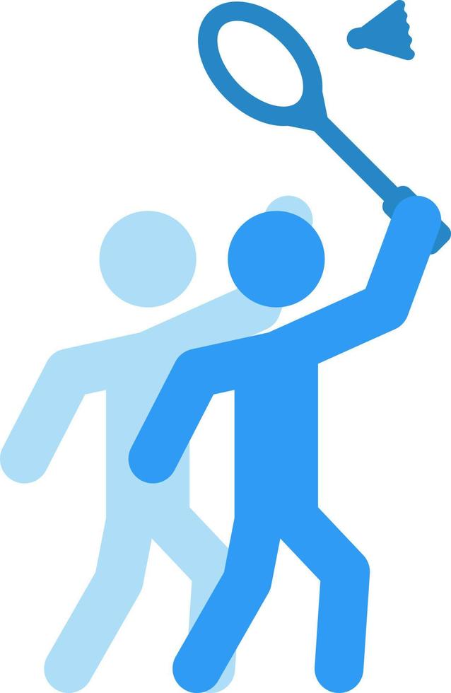 People playing badminton, illustration, vector, on a white background. vector