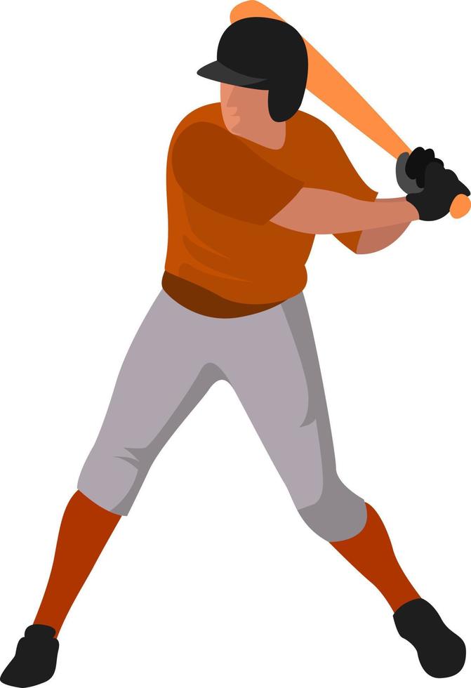 Baseball player, illustration, vector on white background