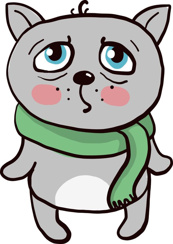 Fat cat, illustration, vector on white background