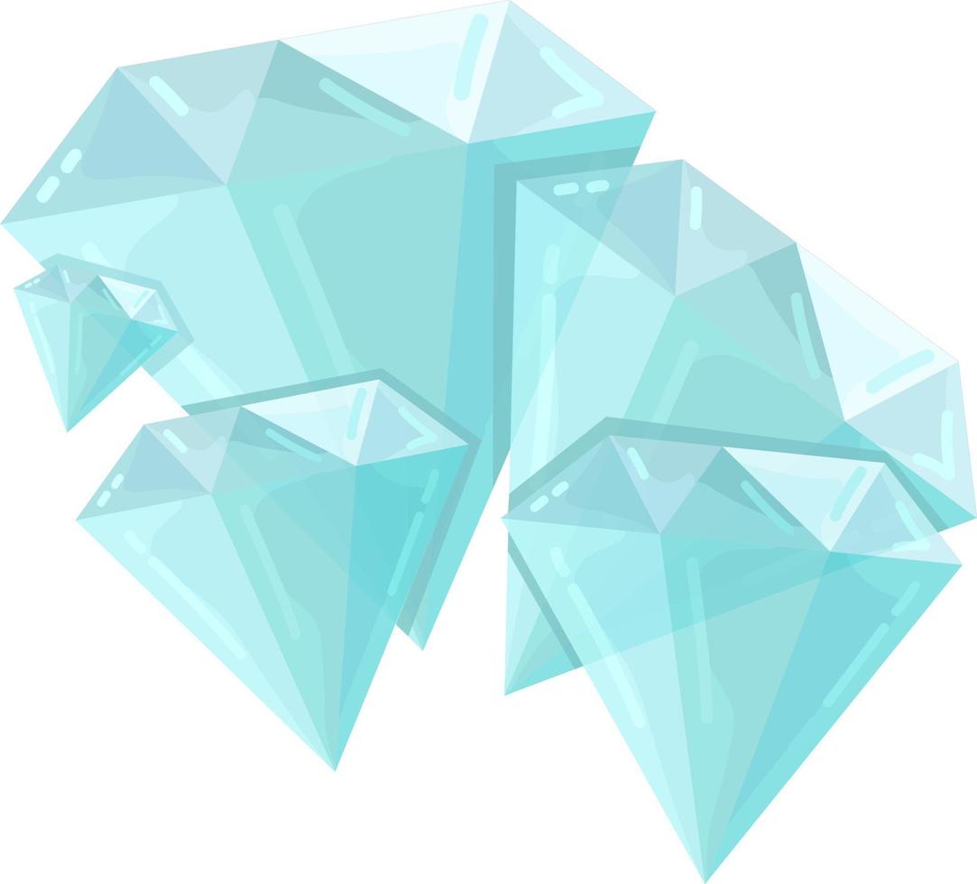 diamantes azules, ilustración, vector sobre fondo blanco