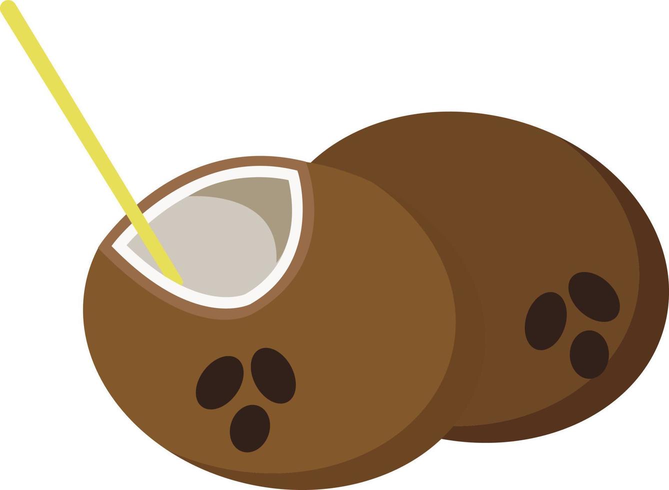 Coconut milk, illustration, vector on white background.