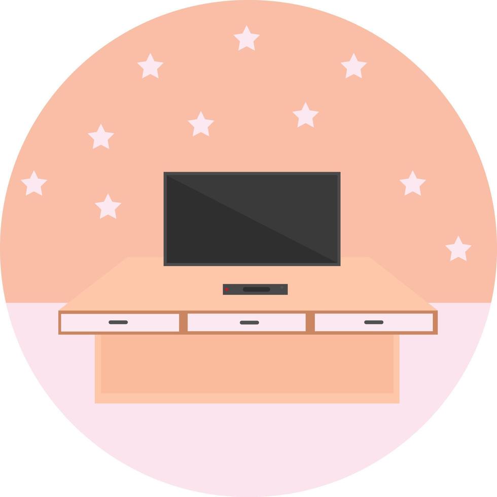 Small flat tv ,illustration, vector on white background.