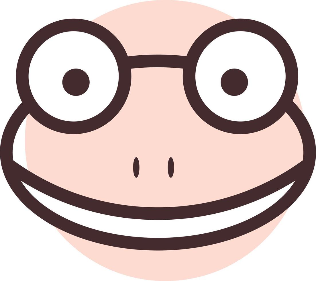 Brown frog head, illustration, vector on a white background.