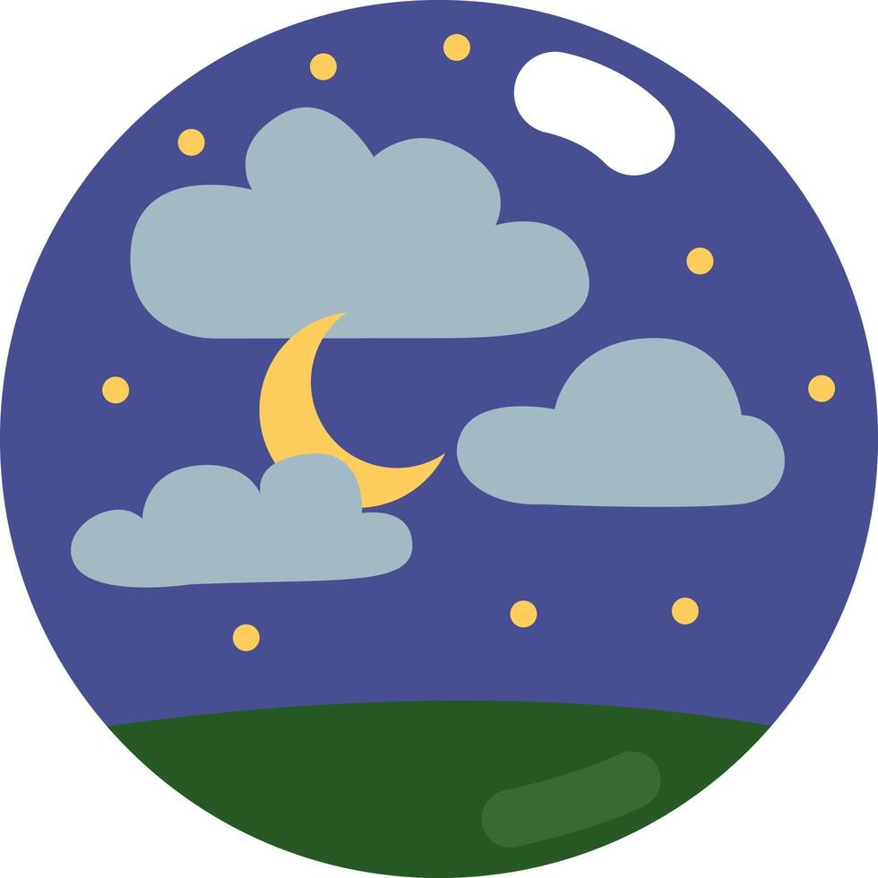 Night landscape, illustration, vector on a white background.