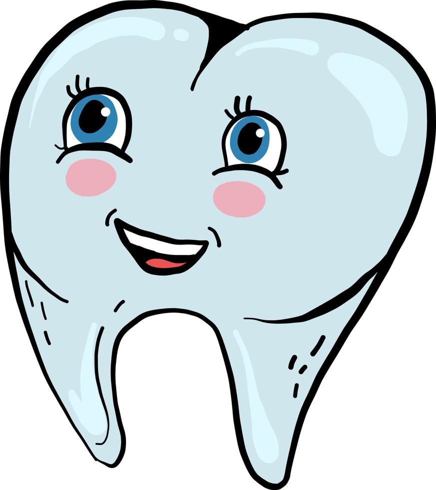 Amazed tooth, illustration, vector on white background.