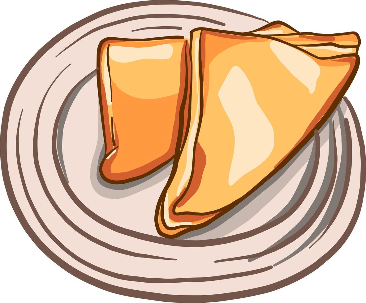 Dough with cheese, illustration, vector on white background