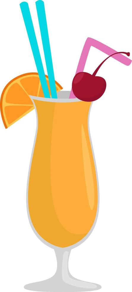 Pina colada, illustration, vector on a white background.