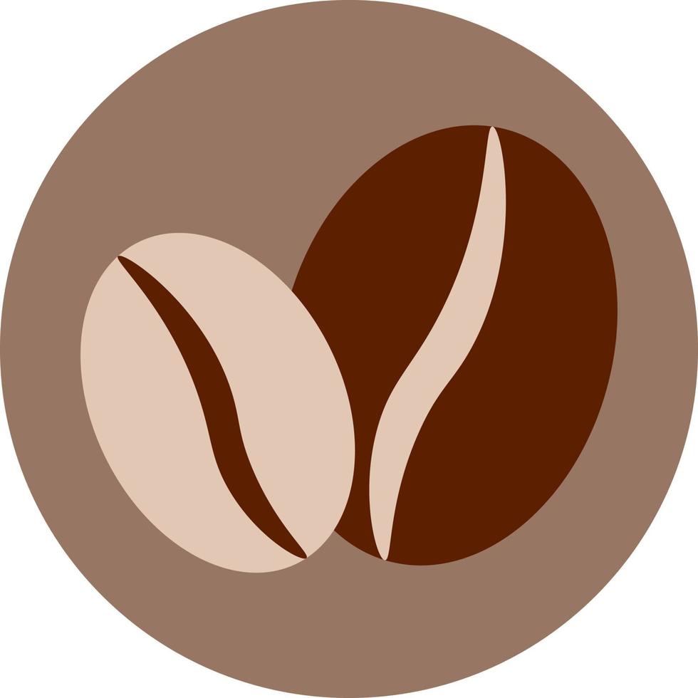 Two coffee beans, illustration, on a white background. vector