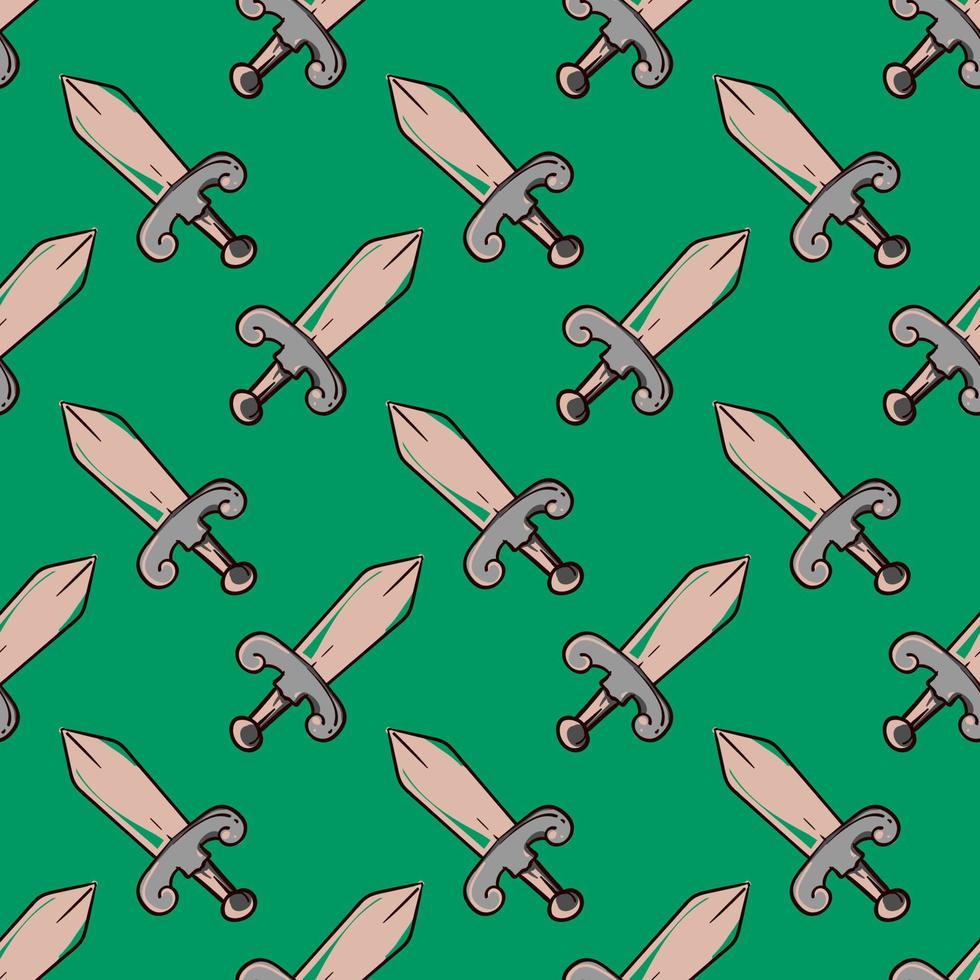Swords pattern, illustration, vector on white background