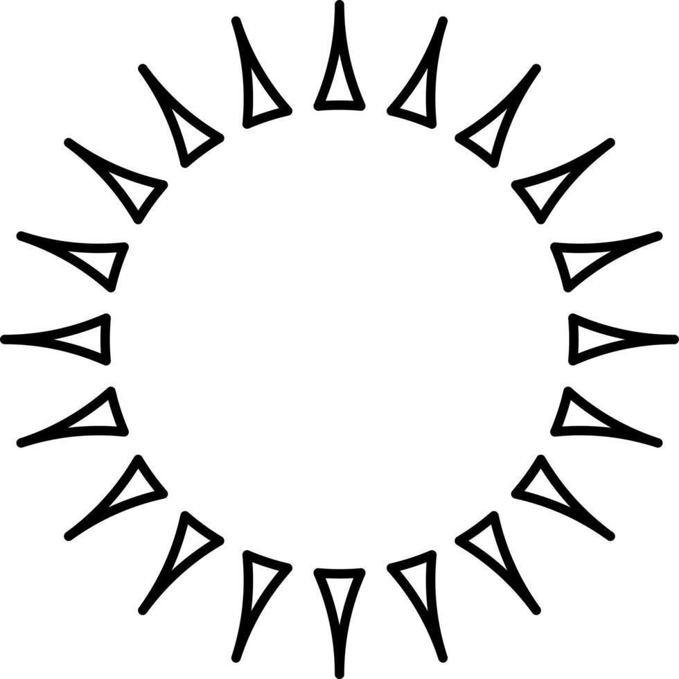 Sun with a lor of sun rays, illustration, vector on white background.