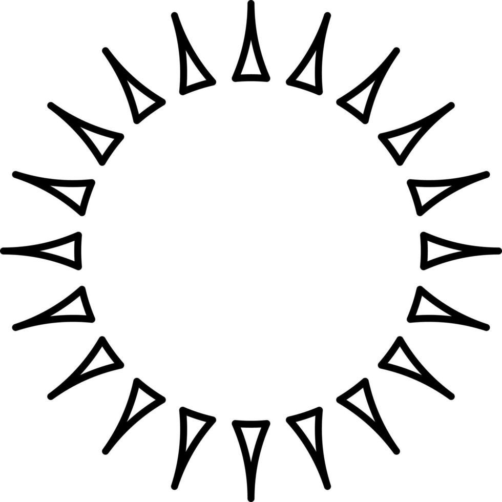 Sun with a lor of sun rays, illustration, vector on white background.