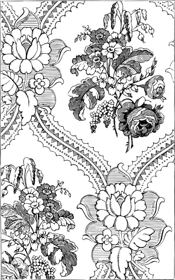 Silk Cloth is designed with a piece of gold, vintage engraving. vector