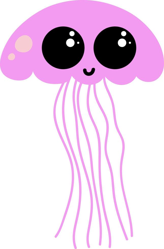Pink jellyfish, illustration, vector on white background