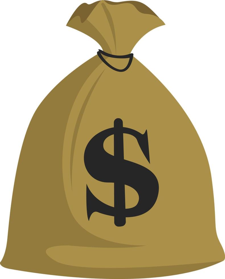 bolsa de dinero, ilustración, vector sobre fondo blanco