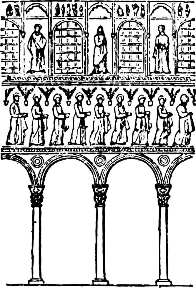 Archs Apol vintage engraving. vector