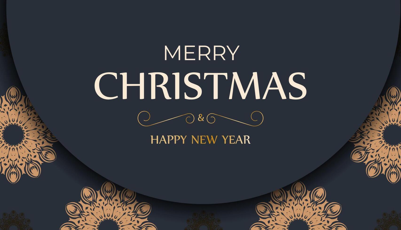 Merry christmas card with floral pattern vector