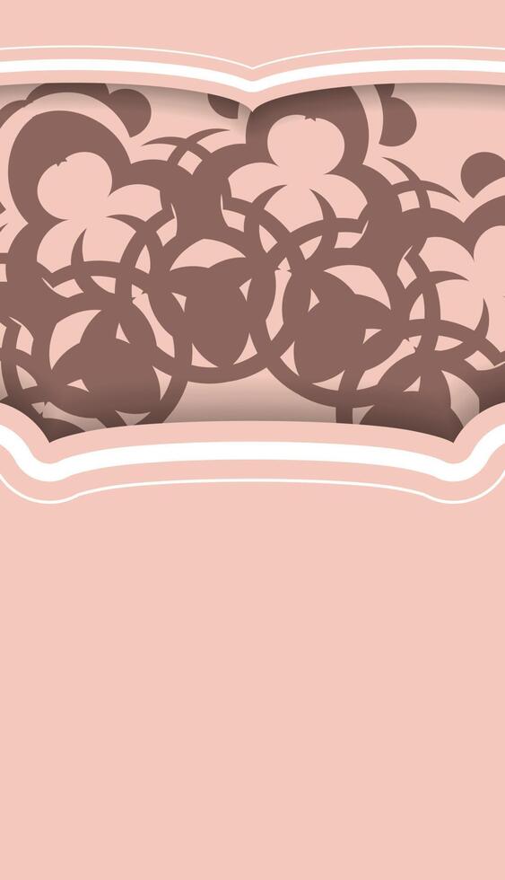 A pink and brown background with a decorative pattern vector