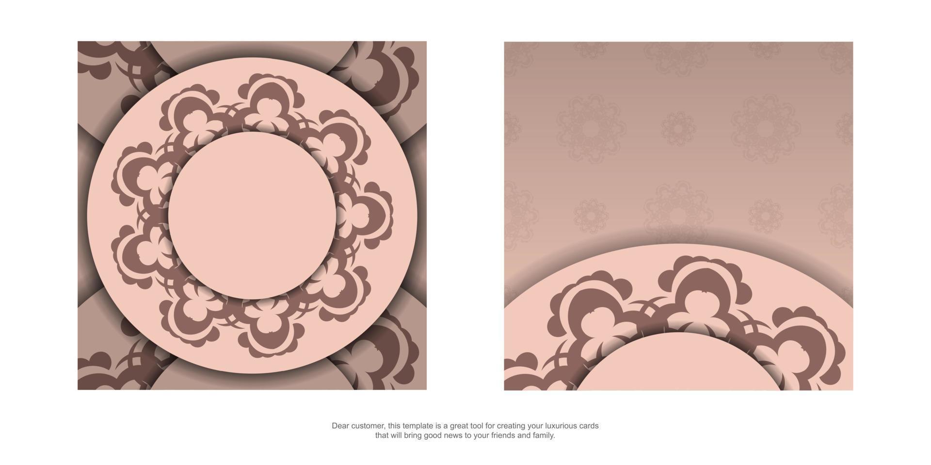 Pink color flyer with Indian pattern for your design. vector