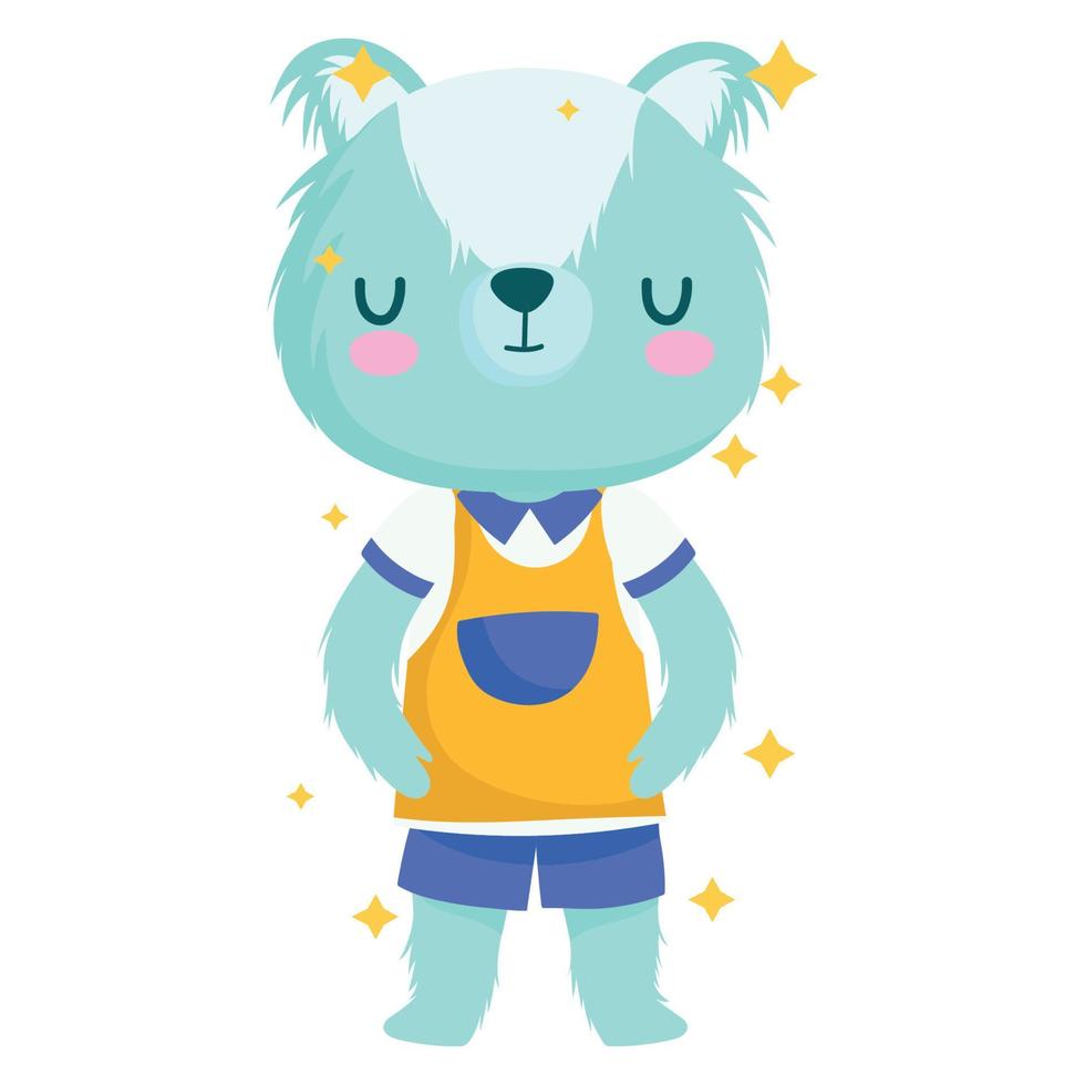 back to school, cute raccoon with uniform cartoon vector