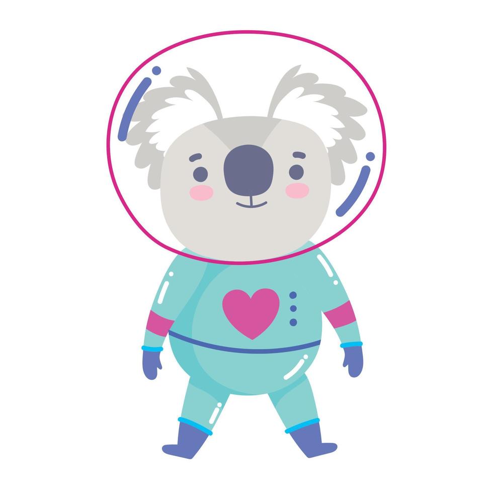 cute koala with astronaut suit space adventure galaxy cartoon vector