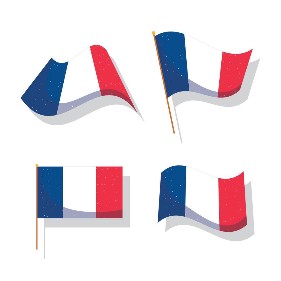 france flags of happy bastille day vector design