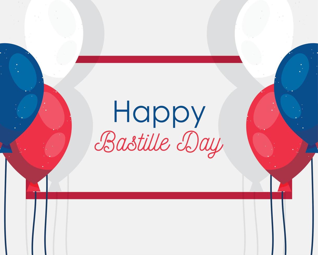 france balloons of happy bastille day vector design