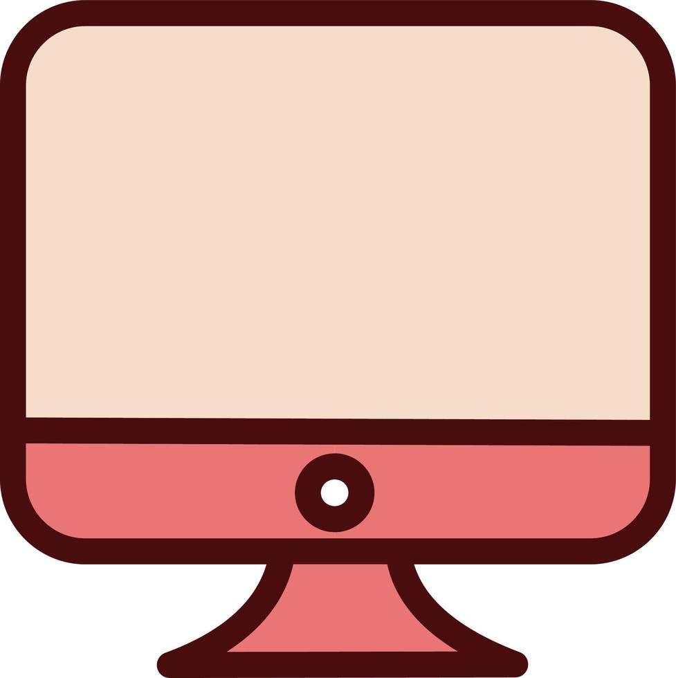 Office monitor, illustration, vector on a white background.