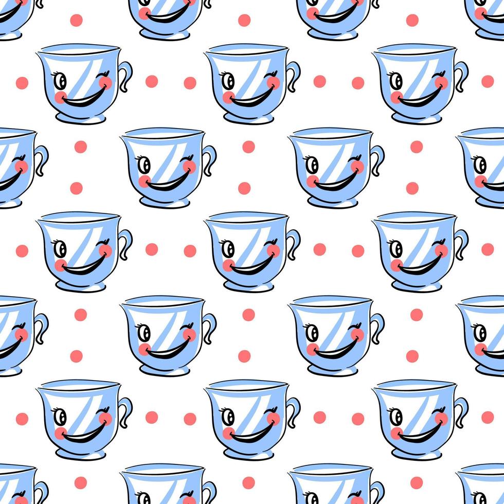 Coffee cup pattern, illustration, vector on white background.