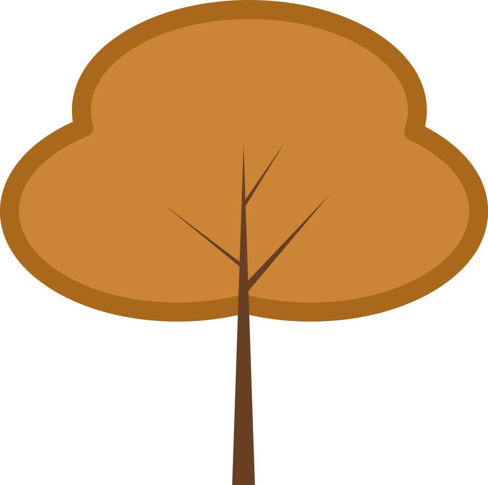 Tree with orange leaves, illustration, on a white background. vector