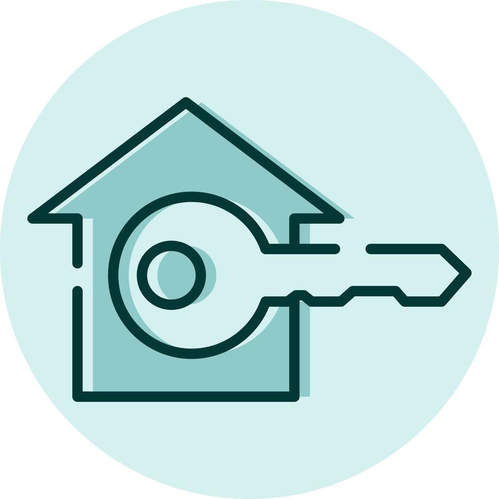 Real estate key, illustration, vector on a white background.