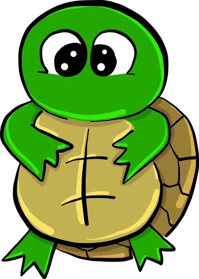 Cute turtle, illustration, vector on white background