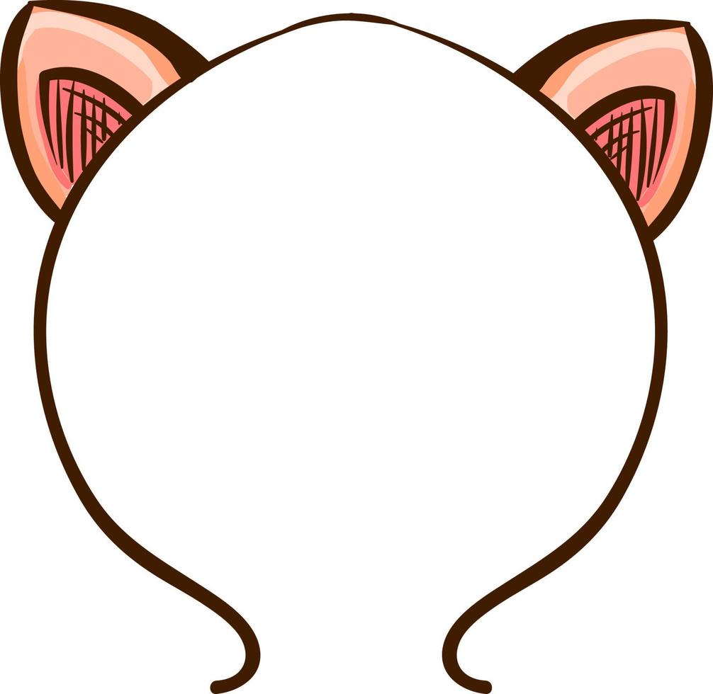 Cat ears headband, illustration, vector on white background.