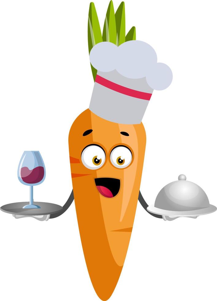 Carrot cooking, illustration, vector on white background.