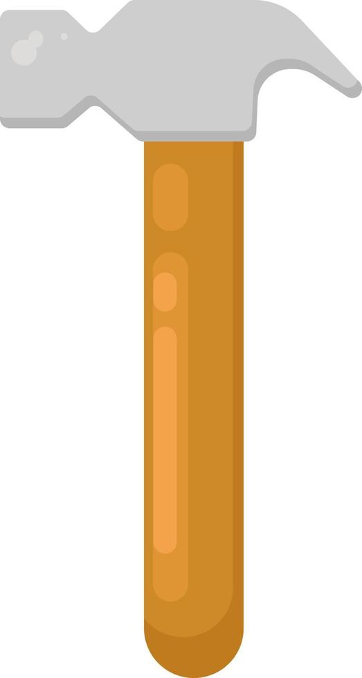 Wooden hammer, illustration, vector on white background.