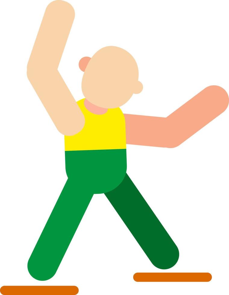 Athlete with bent arms, illustration, vector on a white background.