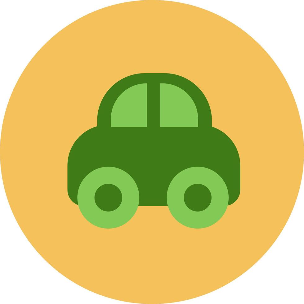 Coche ecológico verde, ilustración, vector sobre fondo blanco.