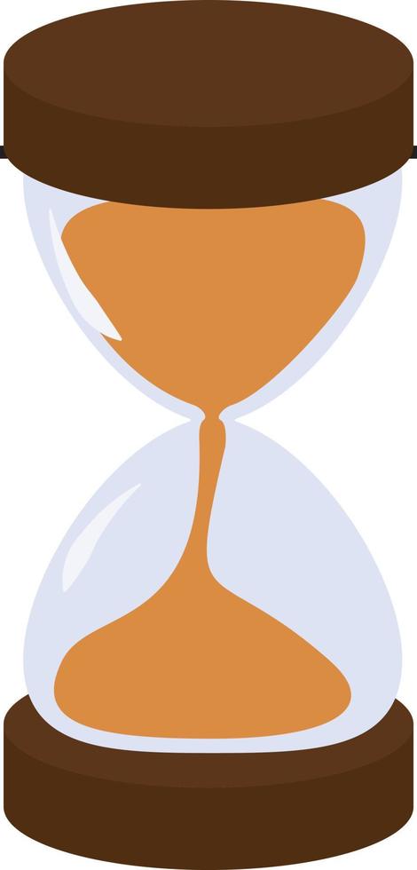 Sand clock, illustration, vector on white background.