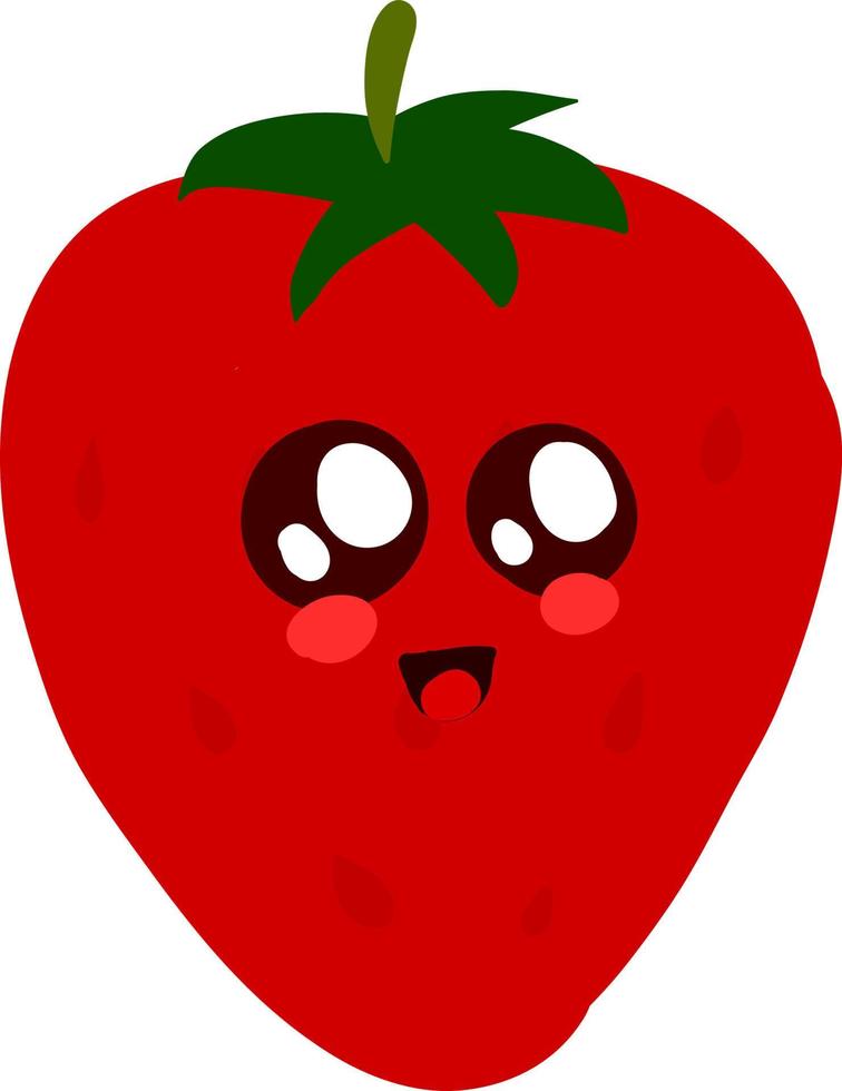 Cute strawberry, illustration, vector on white background.