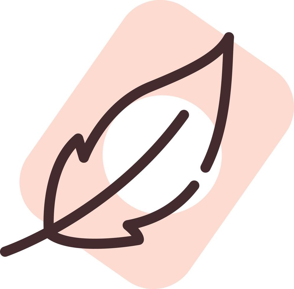 Textile feather, illustration, vector on a white background.