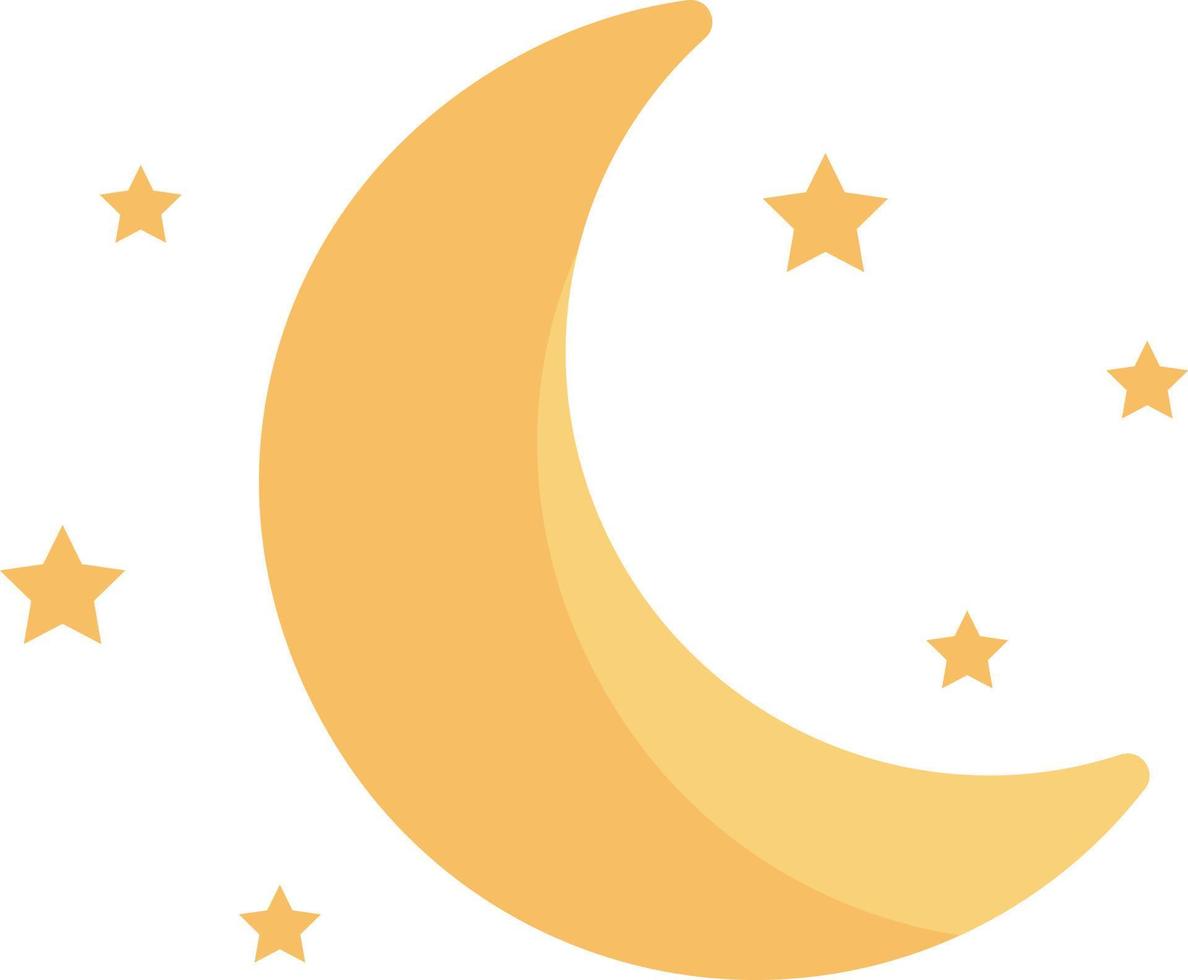 Young moon, illustration, on a white background. vector