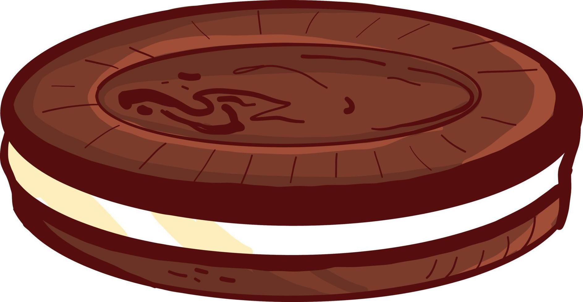 Sweet biscuit, illustration, vector on white background.