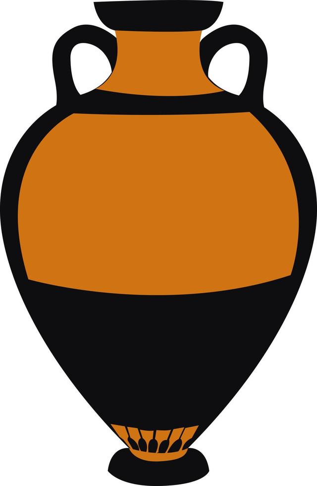 Ancient greek vase, illustration, vector on white background.