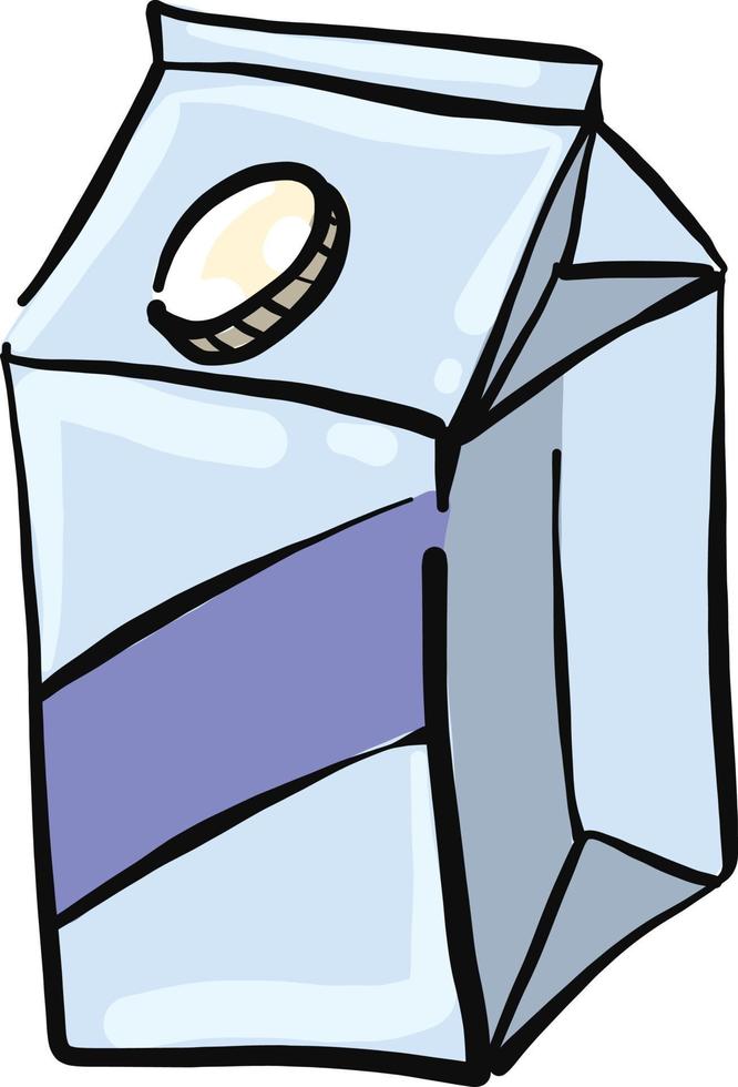 Milk in box, illustration, vector on a white background.