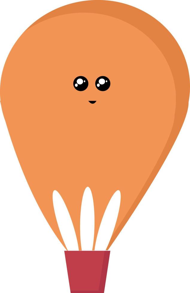 Orange air balloon, illustration, vector on white background.