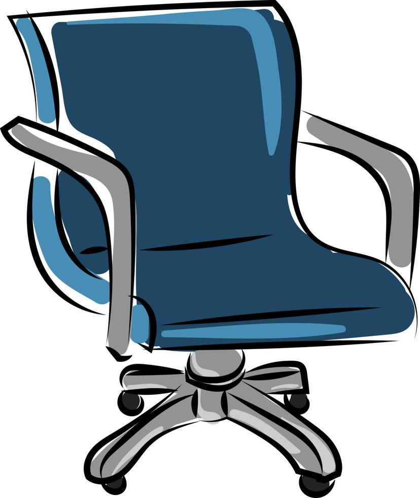 silla azul, ilustración, vector sobre fondo blanco.