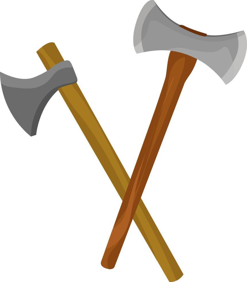 Two axes, illustration, vector on white background