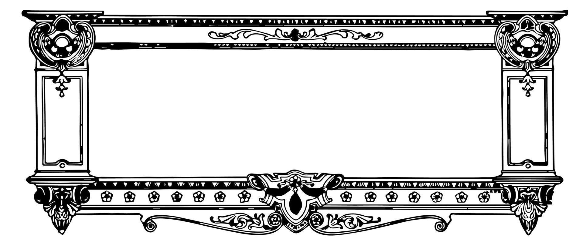 Ornate banner have organic allover pattern in its design, vintage engraving. vector